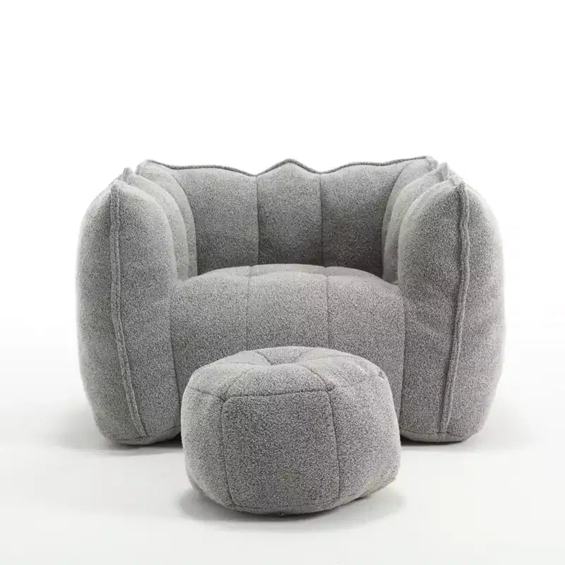 Fauteuil poire souple avec mousse haute résilience, canapé paresseux carré avec repose-pieds, housse pour adultes pour jouer, lire ou regarder la télévision