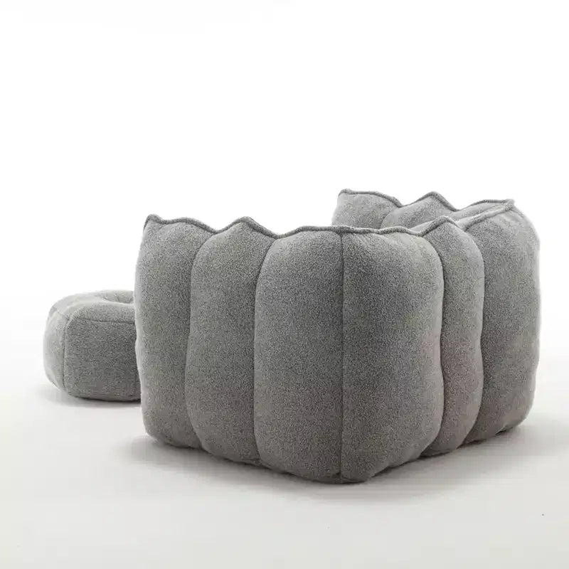 Fauteuil poire souple avec mousse haute résilience, canapé paresseux carré avec repose-pieds, housse pour adultes pour jouer, lire ou regarder la télévision