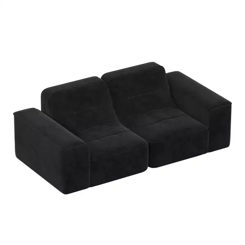 83.6 Canapé sectionnel modulable 3 places au design capitonné, canapé moderne en chenille scintillante, canapé à assise profonde pour salon, appartement, bureau, studio