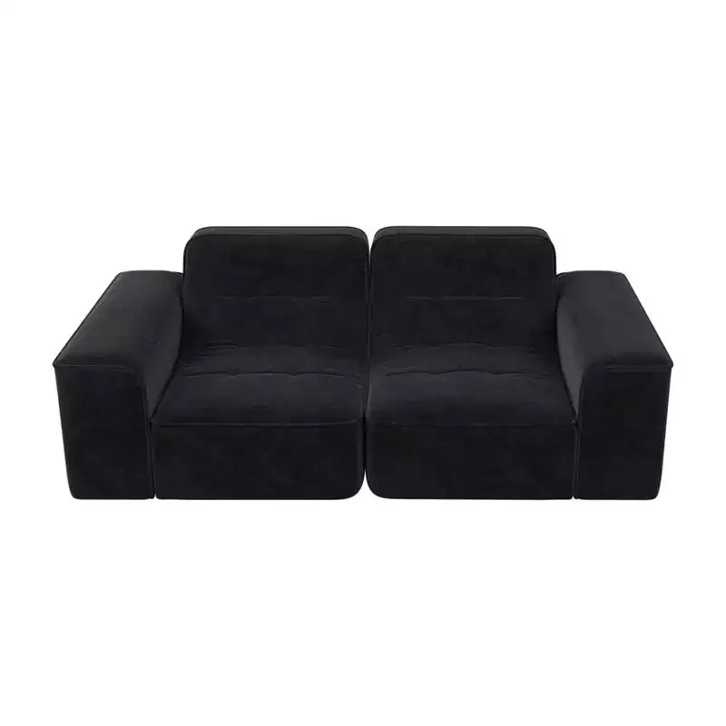 83.6 Canapé sectionnel modulable 3 places au design capitonné, canapé moderne en chenille scintillante, canapé à assise profonde pour salon, appartement, bureau, studio