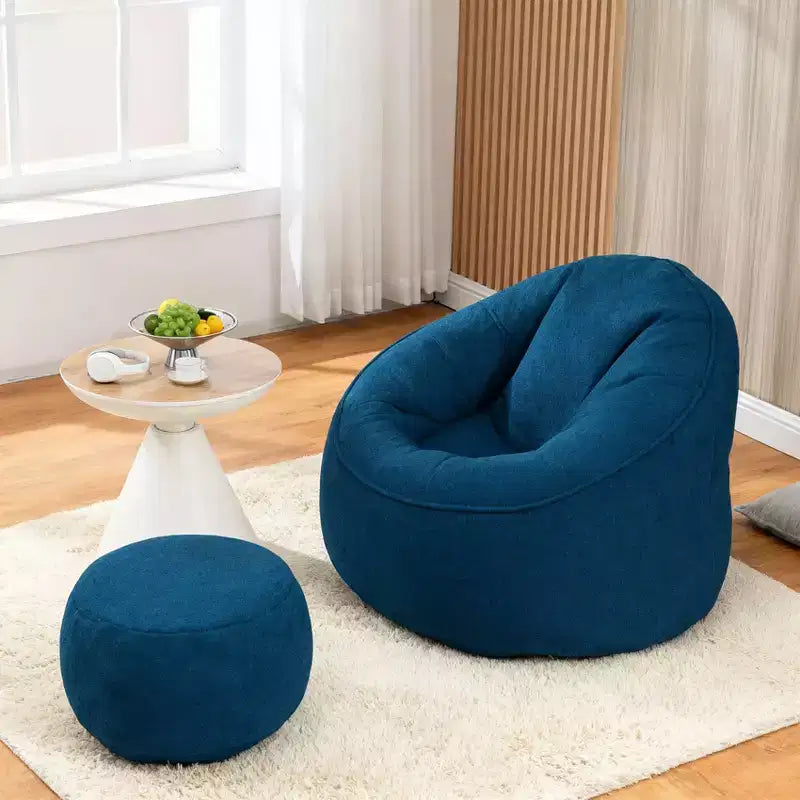 Canapé Poire en Mousse Haute Pression Fauteuil Poire Adulte avec Rembourrage en Mousse Compressée et Repose-Pieds