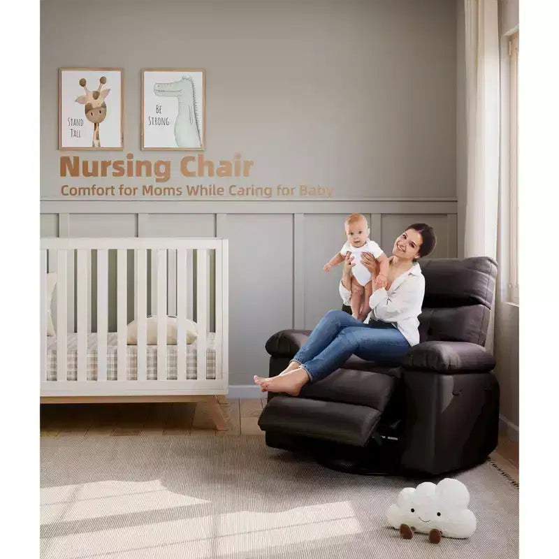 Fauteuil inclinable Acekool surdimensionné pour adultes, fauteuil inclinable manuel en cuir PU extra large, coussin en éponge 1,5 fois plus épais, fauteuil paresseux confortable