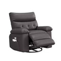 Acekool Oversized Recliner Chair for Adults, Extra Wide PU Leather Manual Recliner, 1.5X Thick Sponge Cushion, Comfortable Lazy Armchair