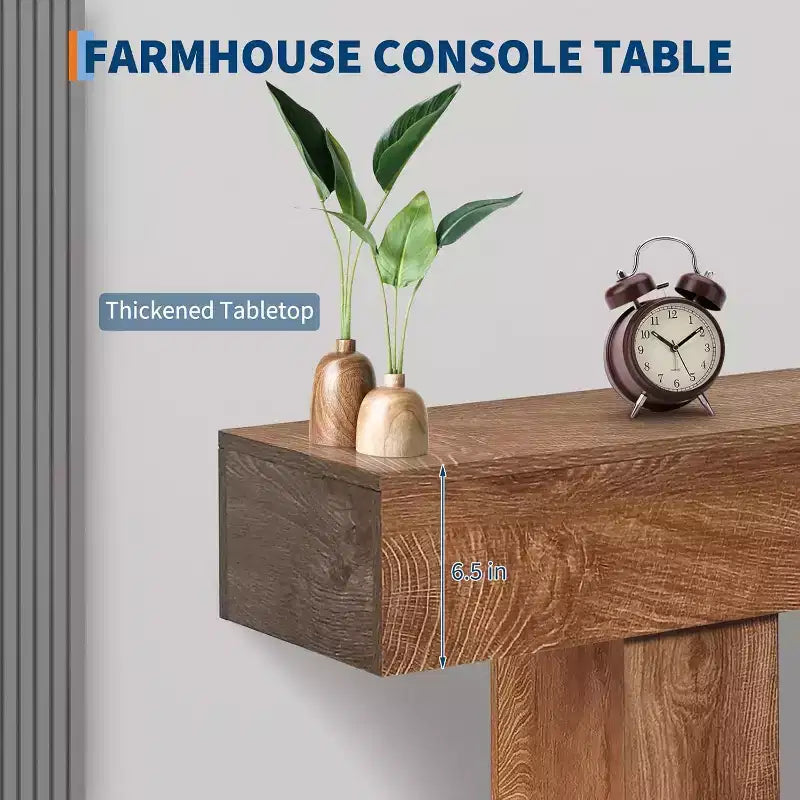 Console Longue de 160 cm pour Entrée, Table Rectangulaire en Bois Derrière Le Canapé, Tables d'Entrée Style Ferme pour Couloir, Hall