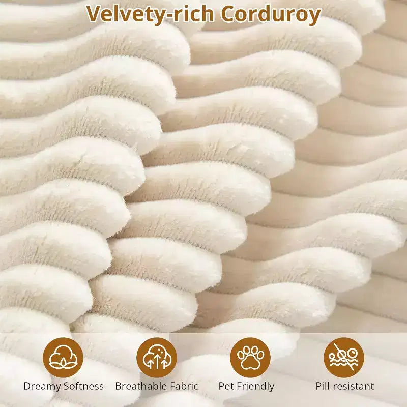 Canapé sectionnel en L Cloud de 244 cm avec méridienne, canapé en velours côtelé sans ossature avec siège profond, canapé rembourré modulaire moderne, aucun assemblage requis