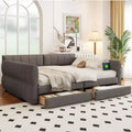 Whisen King Size Upholstered Platform Bed with USB and 2 Drawers