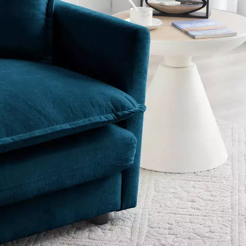 MAYEERTY Canapé sectionnel modulaire en forme de L surdimensionné à combinaison libre avec pouf réversible pour salon, bleu