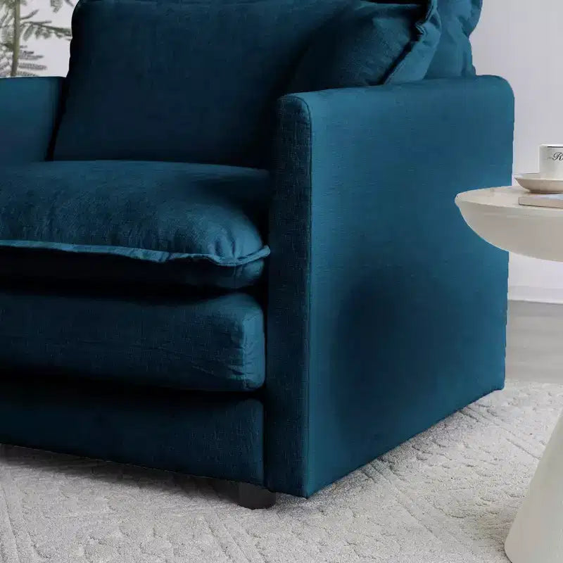 MAYEERTY Canapé sectionnel modulaire en forme de L surdimensionné à combinaison libre avec pouf réversible pour salon, bleu