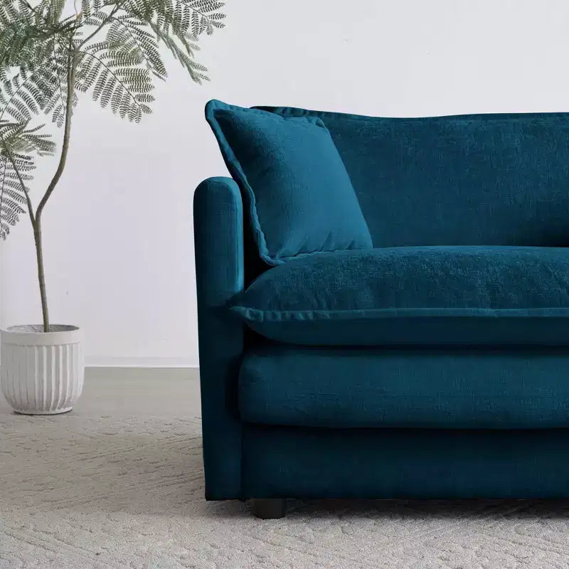 MAYEERTY Canapé sectionnel modulaire en forme de L surdimensionné à combinaison libre avec pouf réversible pour salon, bleu