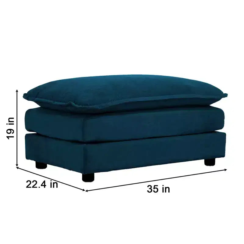 MAYEERTY Canapé sectionnel modulaire en forme de L surdimensionné à combinaison libre avec pouf réversible pour salon, bleu