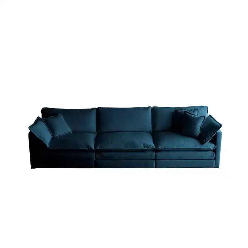 MAYEERTY Canapé sectionnel modulaire en forme de L surdimensionné à combinaison libre avec pouf réversible pour salon, bleu