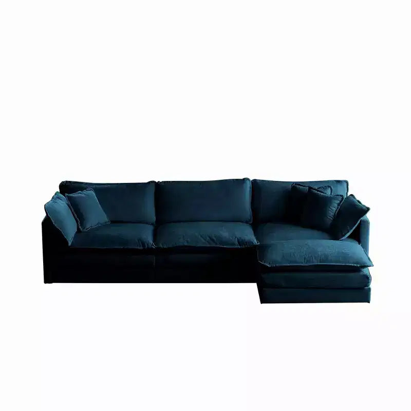 MAYEERTY Canapé sectionnel modulaire en forme de L surdimensionné à combinaison libre avec pouf réversible pour salon, bleu