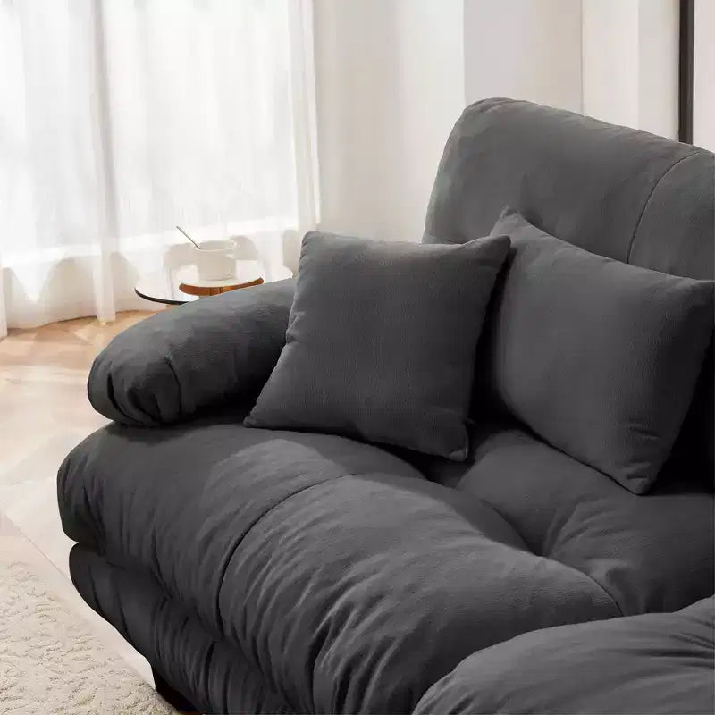Canapé sectionnel MAYEERTY Cloud avec 2 places, 2 oreillers lombaires, 2 coussins décoratifs, canapé rembourré à bras larges pour salon, gris