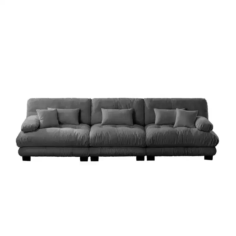 MAYEERTY Canapé sectionnel modulable 3 places à assise profonde pour salon, gris