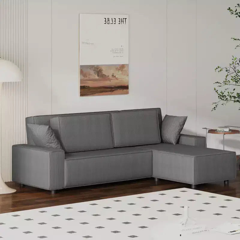 Canapé d'angle modulable en L avec pouf, canapé nuage moelleux en éponge livré en boîte, aucun assemblage requis, rembourré moderne pour salon