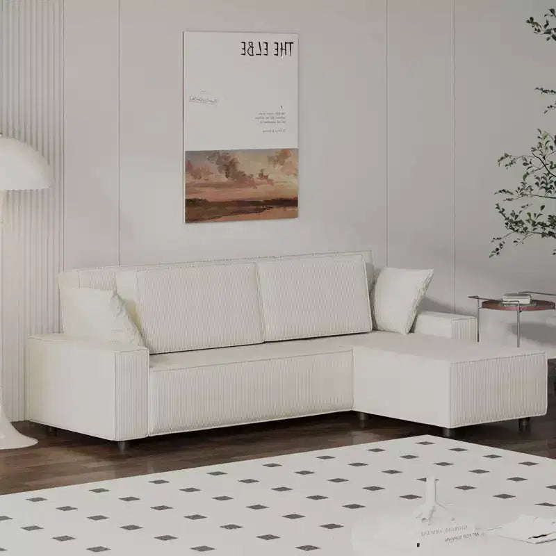 Canapé d'angle modulable en L avec pouf, canapé nuage moelleux en éponge livré en boîte, aucun assemblage requis, rembourré moderne pour salon