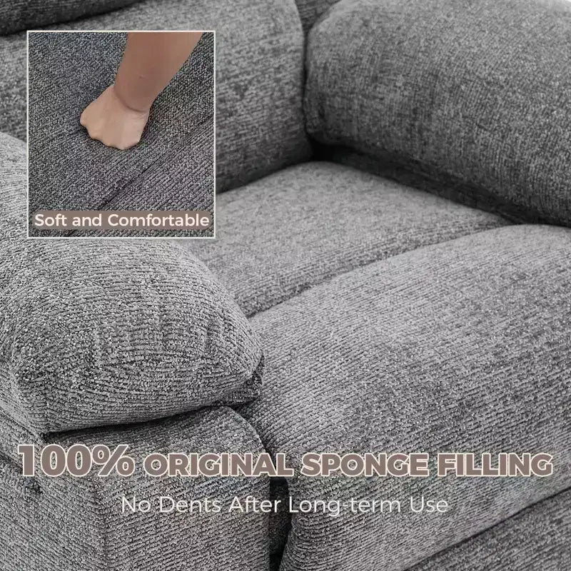 Fauteuil inclinable pivotant à 360° avec massage par vibration et chauffage lombaire, canapé simple surdimensionné pour adultes, pour salon