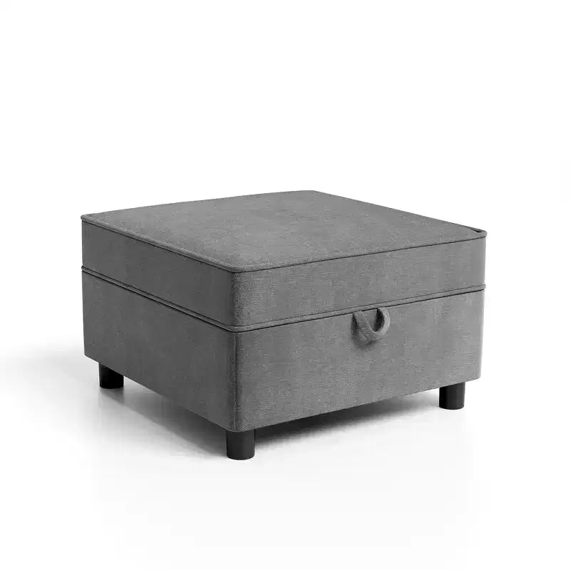 Module de rangement en chenille de 67 cm pour canapé sectionnel, module pouf carré pour canapé-lit sectionnel, pour canapé de salon, gris foncé, gris
