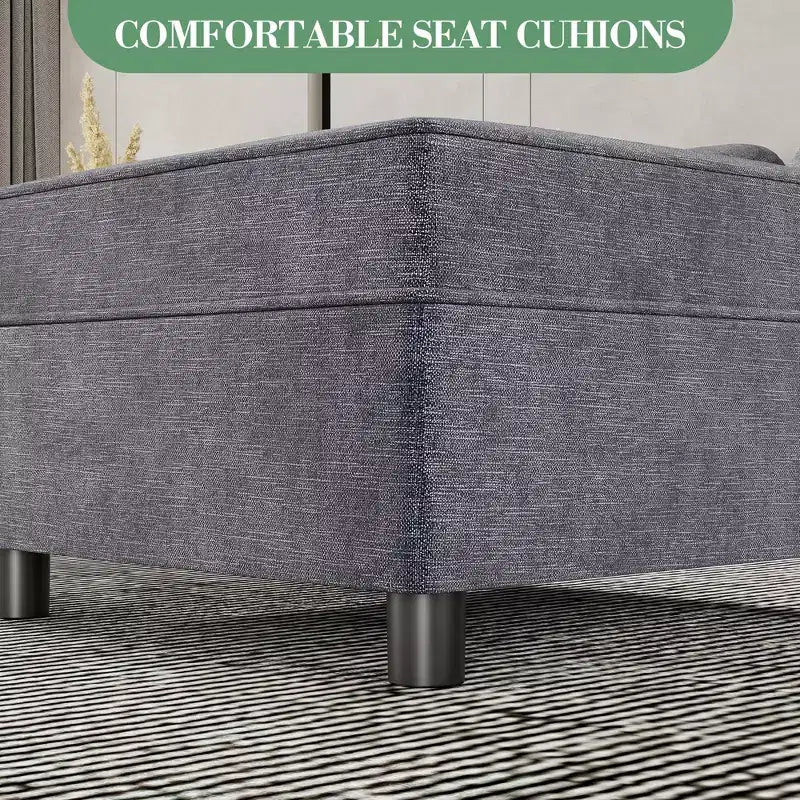 Module de rangement en chenille de 67 cm pour canapé sectionnel, module pouf carré pour canapé-lit sectionnel, pour canapé de salon, gris foncé, gris
