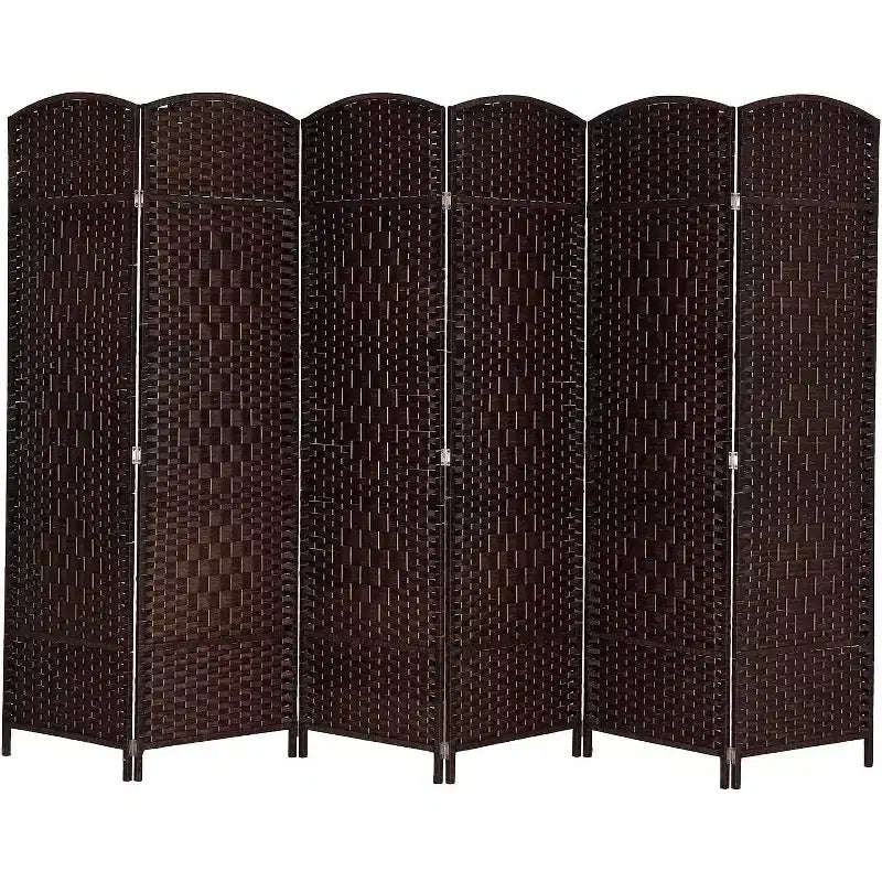 Paravent haut en rotin à 6 panneaux, écran d'intimité pliant de 6 pieds, séparateur de pièce intérieur, séparateur d'espace