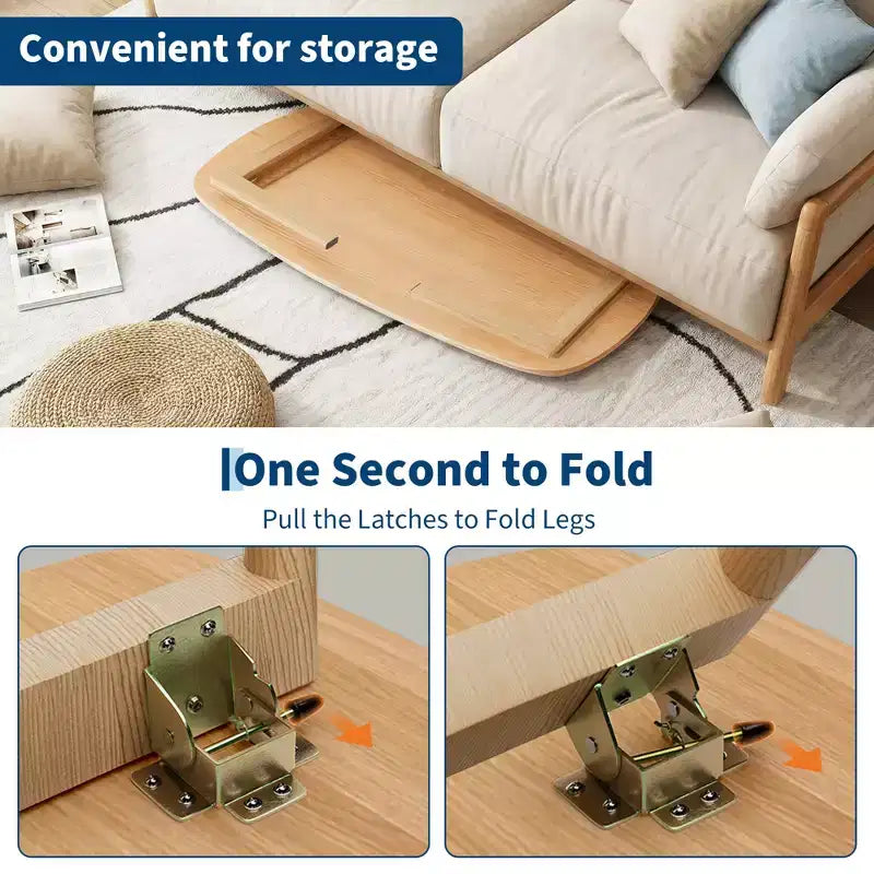 Table basse pliante en bois avec pieds pliables, bureau bas pour petits espaces