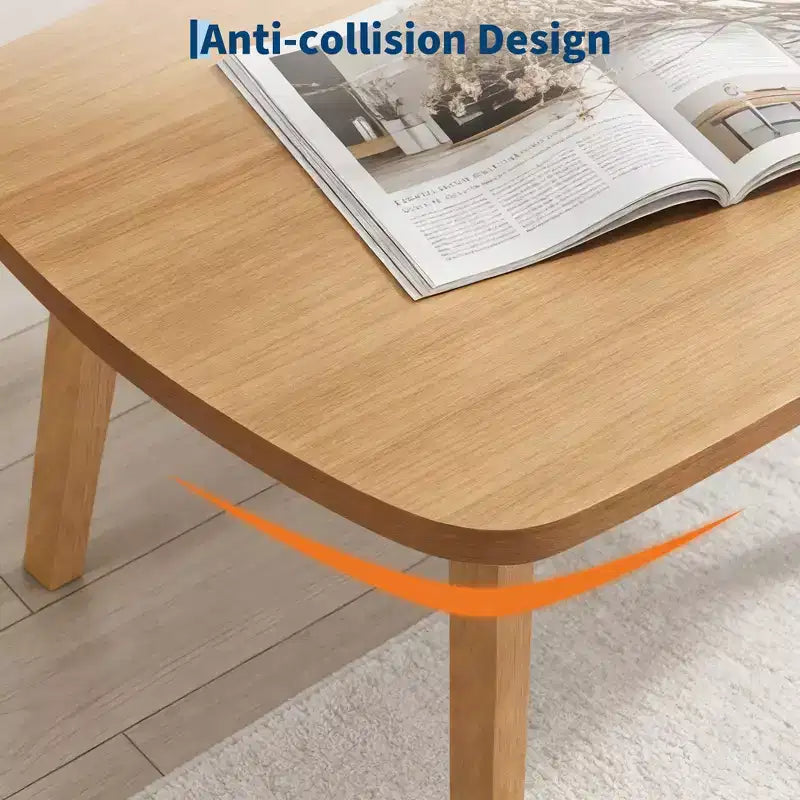 Table basse pliante en bois avec pieds pliables, bureau bas pour petits espaces