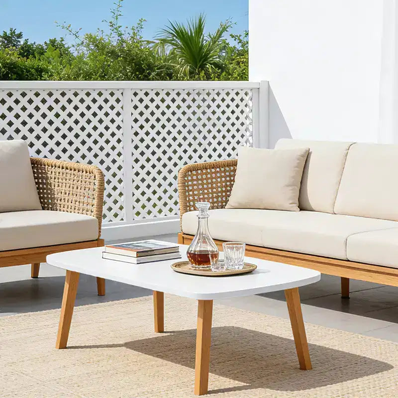 COZONY Wooden Folding Coffee Table with Foldable Legs, Low Floor Desk for Small Spaces
