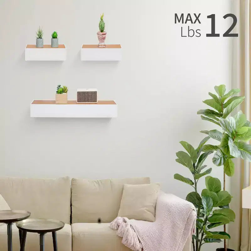 Étagères flottantes murales en bois avec supports invisibles pour salle de bain, chambre, salon, cuisine, multicolore
