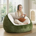 Hommpa Fauteuil poire ergonomique avocat vert avec fausse fourrure et mousse à mémoire de forme – Cadeau idéal pour adultes