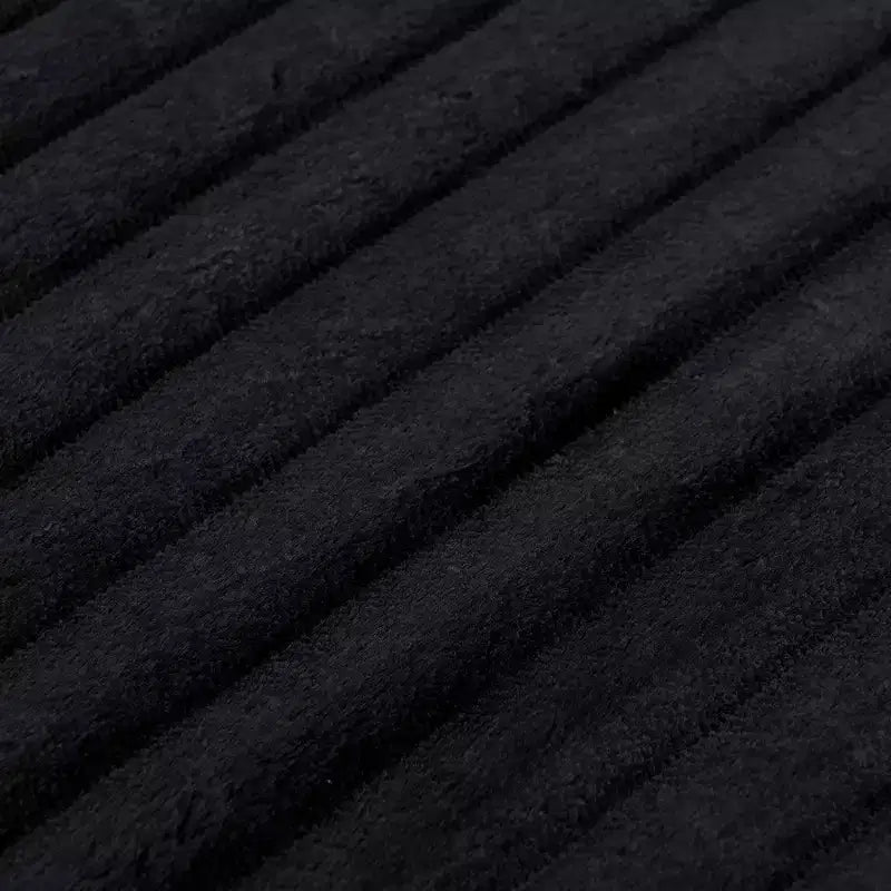 Canapé d'angle modulable en velours côtelé noir, convertible pour salon