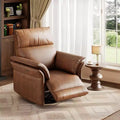 PU Leather Recliner Chair for Living Room - 270 Swivel Rocking Glider, Adjustable Recline, Double-Layer Armrests, Comfortable Single Large Sofa