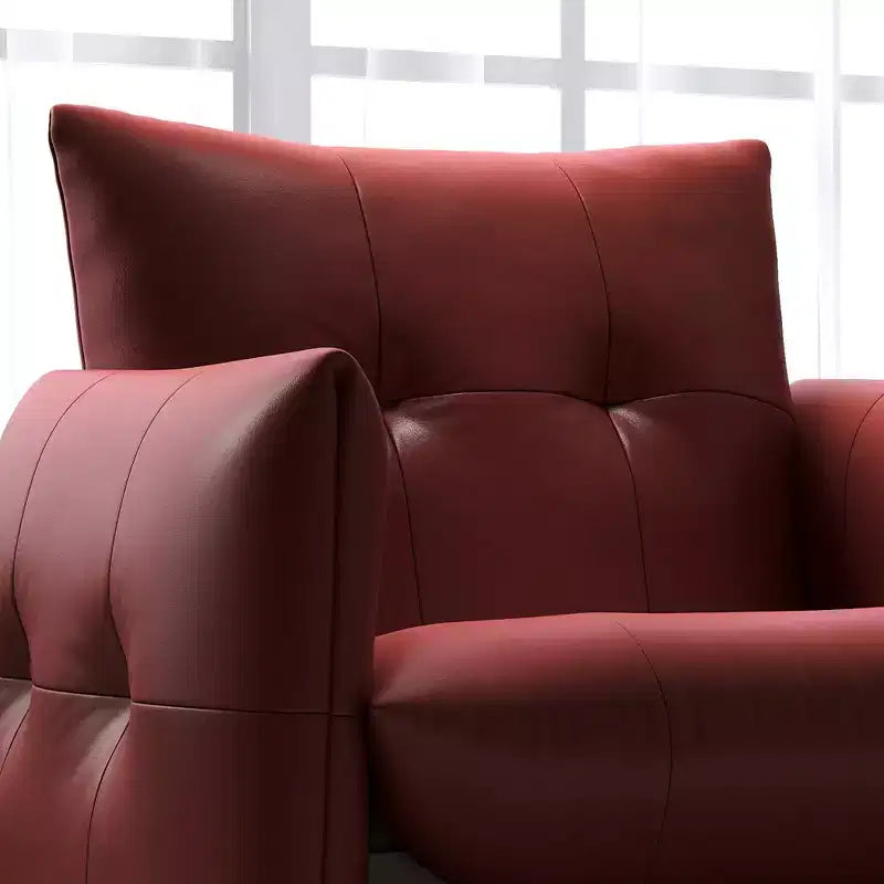 Luck Live 34.64 Fauteuil d'appoint de salon moderne, en similicuir rembourré, avec coussin épais et cadre en bois massif