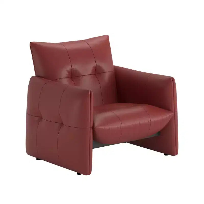 Luck Live 34.64 Fauteuil d'appoint de salon moderne, en similicuir rembourré, avec coussin épais et cadre en bois massif