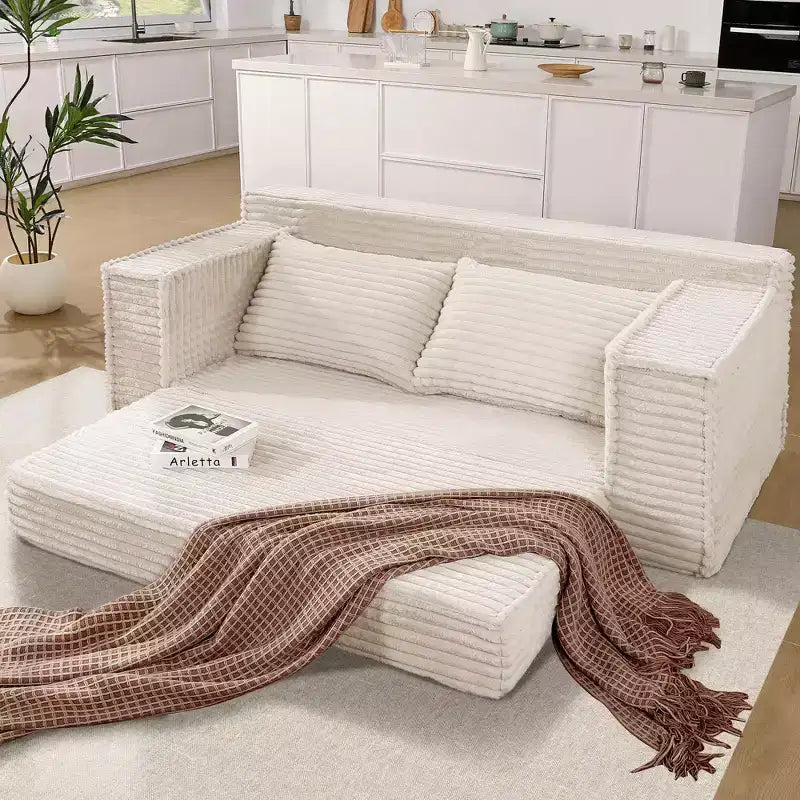 Canapé convertible 2 places de 75 pouces, futon avec 2 oreillers, canapé-lit sans cadre pour salon et chambre à coucher, aucun assemblage requis