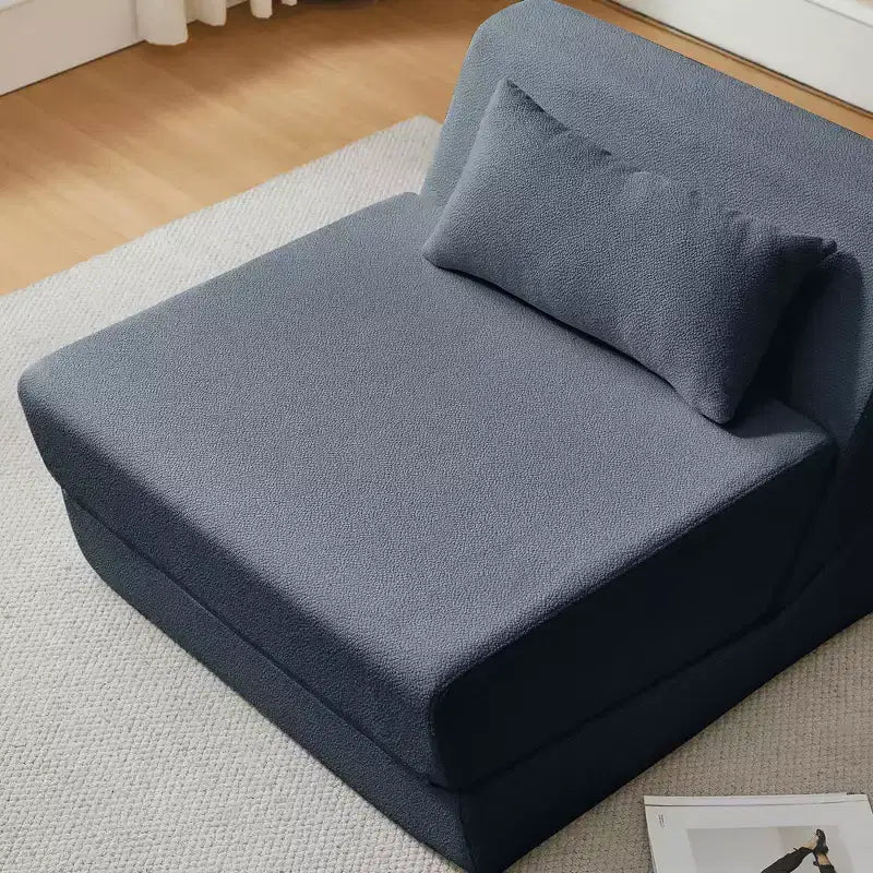MAYEERTY Fauteuil convertible 2-en-1 en laine d'alpaga, canapé-lit peu encombrant pour petits espaces, salon, dortoir, appartement