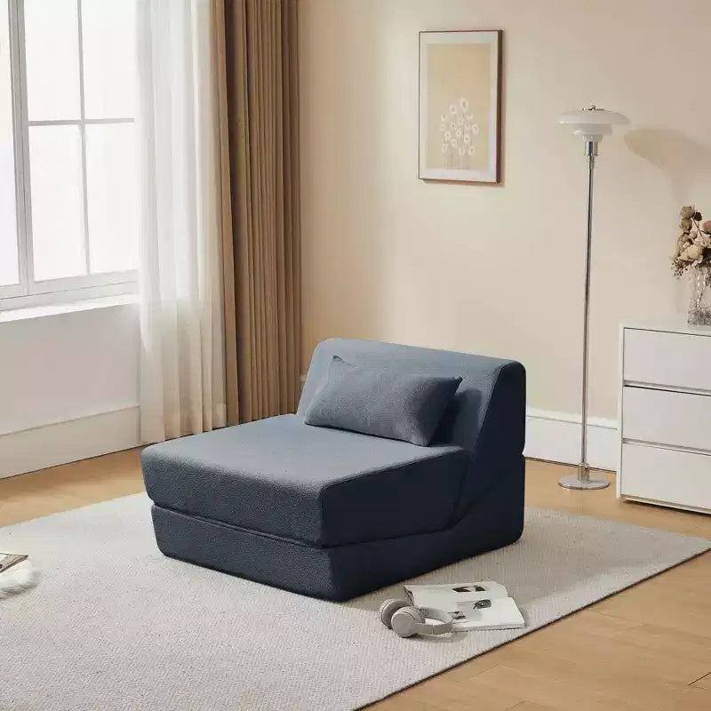 MAYEERTY Fauteuil convertible 2-en-1 en laine d'alpaga, canapé-lit peu encombrant pour petits espaces, salon, dortoir, appartement