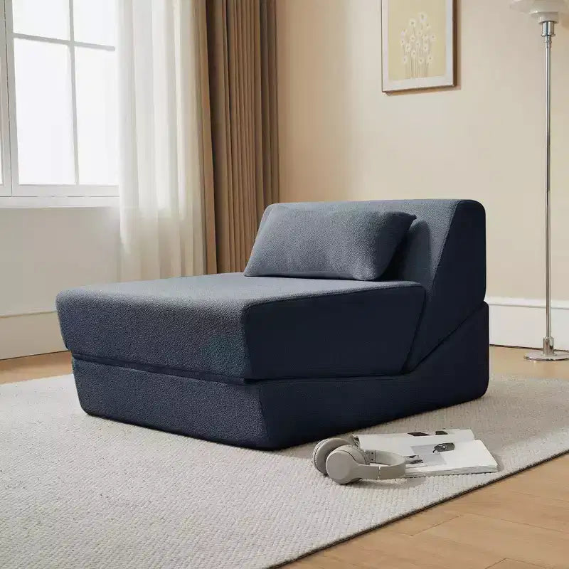MAYEERTY Fauteuil convertible 2-en-1 en laine d'alpaga, canapé-lit peu encombrant pour petits espaces, salon, dortoir, appartement