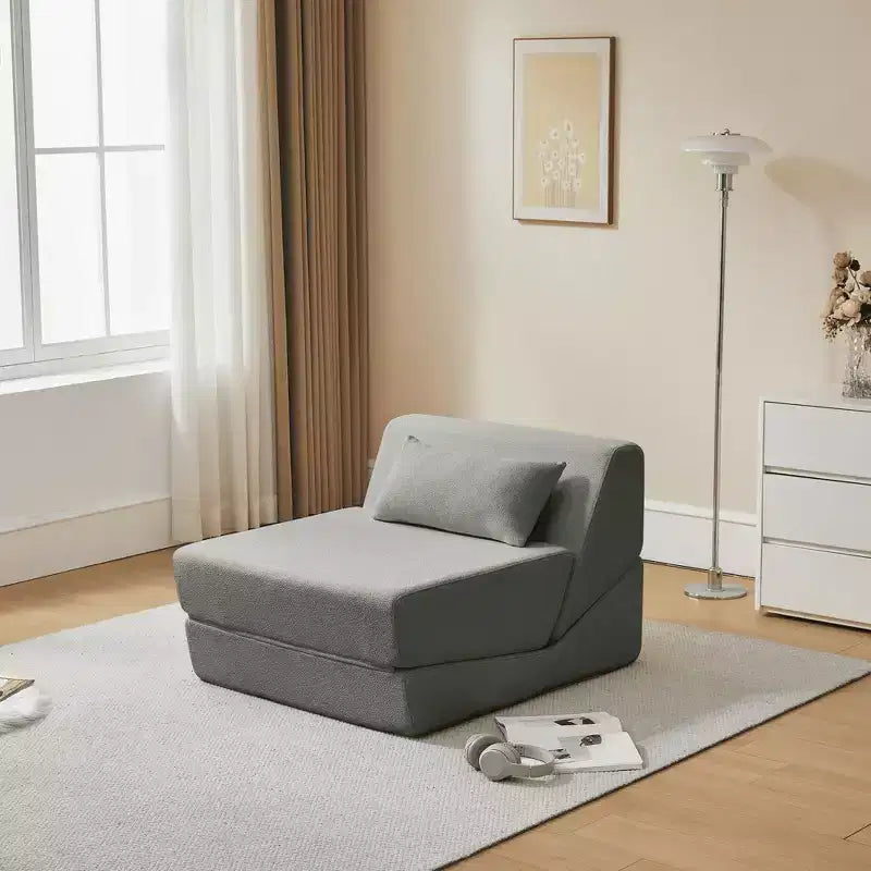 MAYEERTY Fauteuil convertible 2-en-1 en laine d'alpaga, canapé-lit peu encombrant pour petits espaces, salon, dortoir, appartement