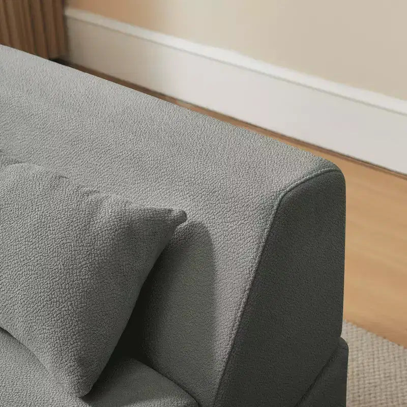 MAYEERTY Fauteuil convertible 2-en-1 en laine d'alpaga, canapé-lit peu encombrant pour petits espaces, salon, dortoir, appartement
