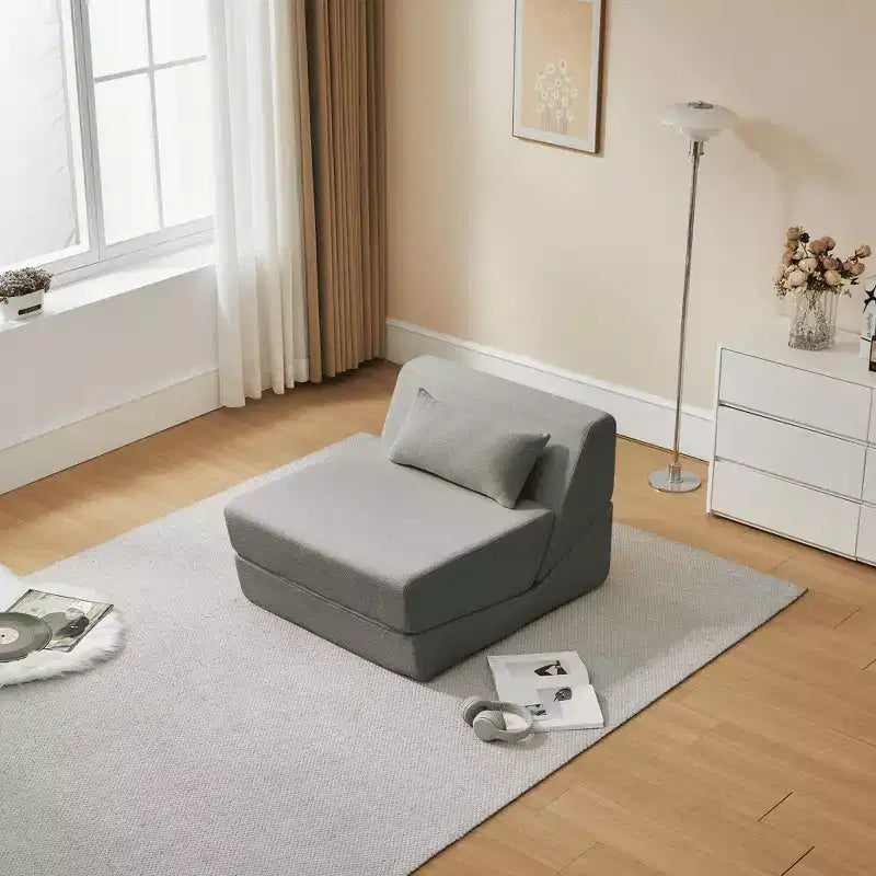 MAYEERTY Fauteuil convertible 2-en-1 en laine d'alpaga, canapé-lit peu encombrant pour petits espaces, salon, dortoir, appartement