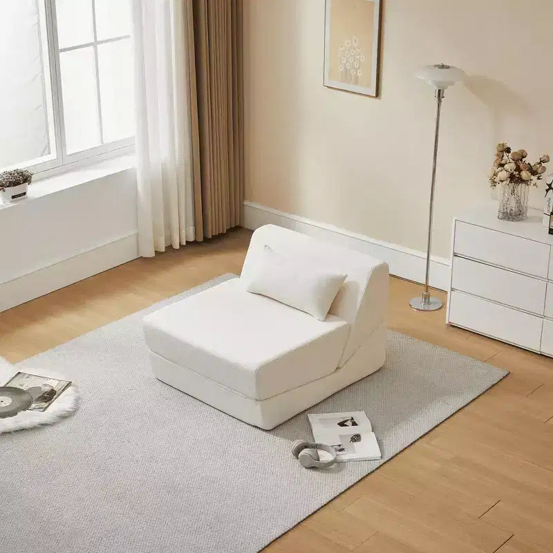 MAYEERTY Fauteuil convertible 2-en-1 en laine d'alpaga, canapé-lit peu encombrant pour petits espaces, salon, dortoir, appartement
