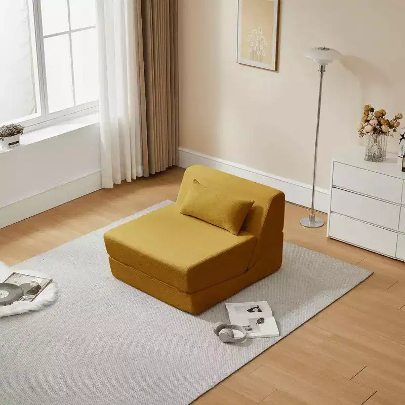 MAYEERTY Fauteuil convertible 2-en-1 en laine d'alpaga, canapé-lit peu encombrant pour petits espaces, salon, dortoir, appartement