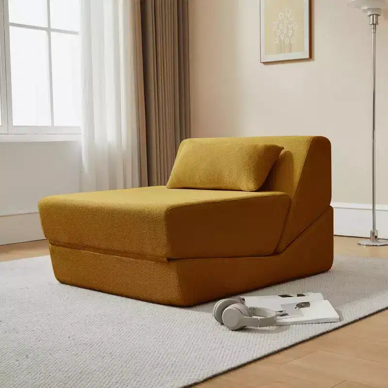 MAYEERTY Fauteuil convertible 2-en-1 en laine d'alpaga, canapé-lit peu encombrant pour petits espaces, salon, dortoir, appartement