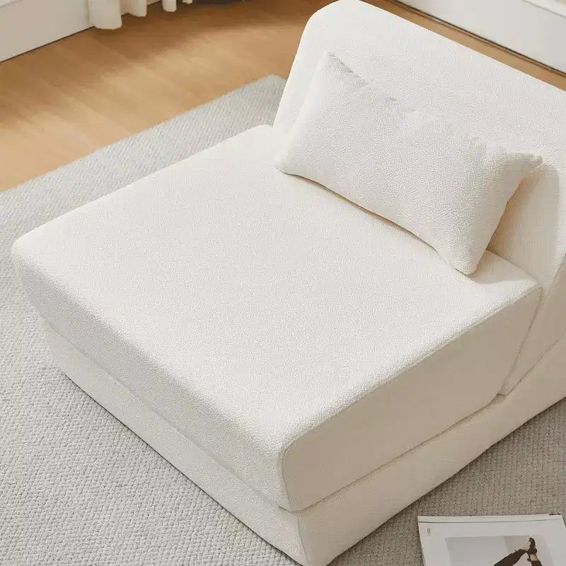 MAYEERTY Fauteuil convertible 2-en-1 en laine d'alpaga, canapé-lit peu encombrant pour petits espaces, salon, dortoir, appartement