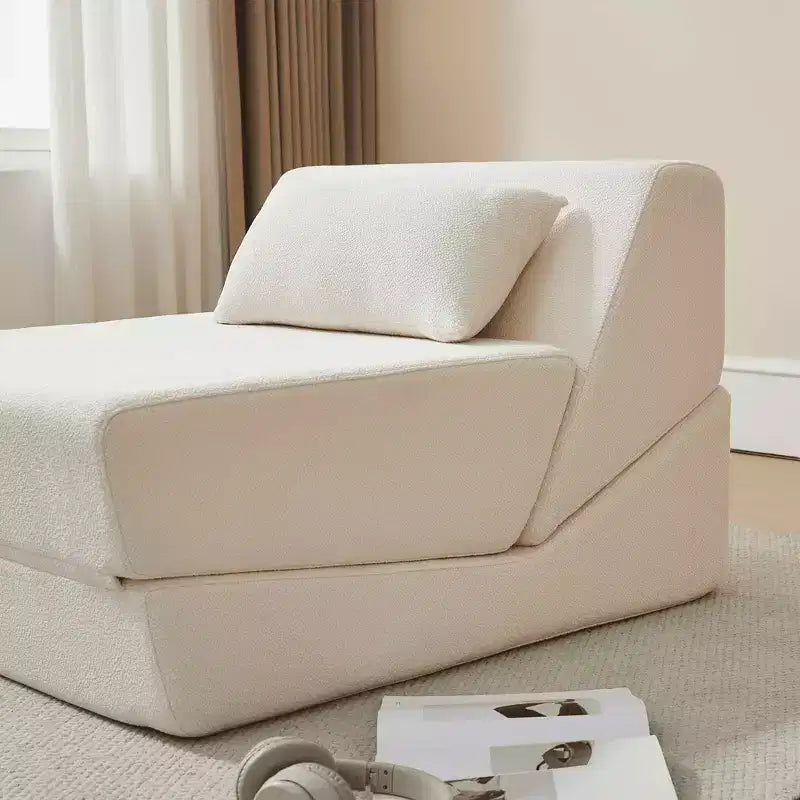 MAYEERTY Fauteuil convertible 2-en-1 en laine d'alpaga, canapé-lit peu encombrant pour petits espaces, salon, dortoir, appartement