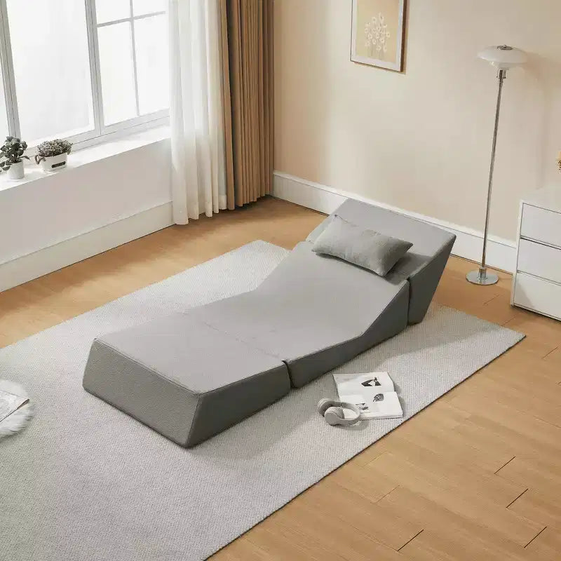 MAYEERTY Fauteuil convertible 2-en-1 en laine d'alpaga, canapé-lit peu encombrant pour petits espaces, salon, dortoir, appartement