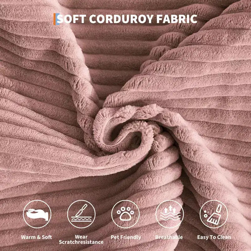 Canapé-lit convertible 5-en-1 en velours côtelé avec oreillers, futon pliant 79 po avec cadre fixe et accoudoirs amovibles pour petits espaces, aucun assemblage requis
