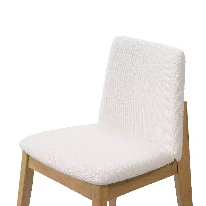 Chaises de salle à manger, chaises d'appoint sans accoudoirs en bois d'hévéa avec assise rembourrée - Lot de 2