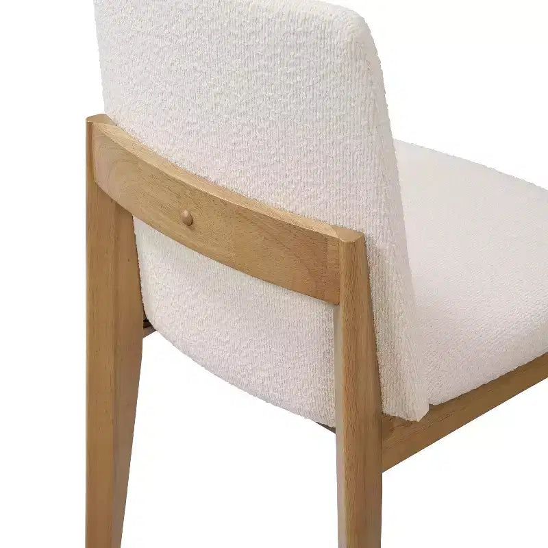 Chaises de salle à manger, chaises d'appoint sans accoudoirs en bois d'hévéa avec assise rembourrée - Lot de 2
