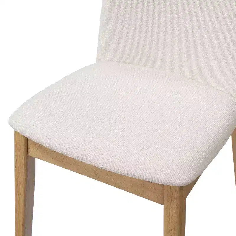Chaises de salle à manger, chaises d'appoint sans accoudoirs en bois d'hévéa avec assise rembourrée - Lot de 2
